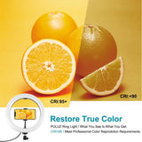 10.2 26cm Ring Light Kit with Tripod Usb 3 Modes Dual Colour Phone Clamp Remote - Black