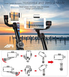 3-axis Gimbal Stabilizer with Tripod Mount & Fill Light for Smartphones - Black