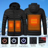 Winter Smart Electric Heating Hooded Jacket - Size Xxxxl - Black