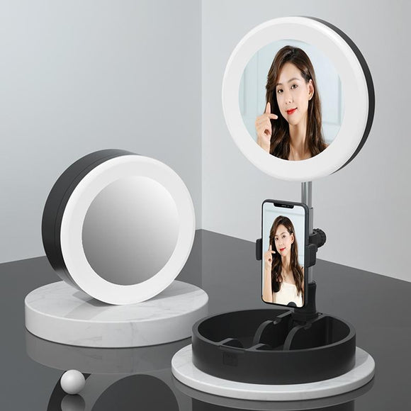 Multi-function Live Broadcast Ring Light with Phone Holder - G6 Black