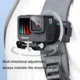 360 Degree Rotating Quick Release Backpack Strap Mount for Gopro Hero 12