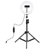 7.9 Led Ring Light with Tripod and Phone Clamp - 3 Modes Dual Colour Temperature Dimmable - Black