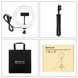 7.9 Led Ring Light with Tripod and Phone Clamp - 3 Modes Dual Colour Temperature Dimmable - Black