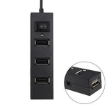 4-Port Usb 2.0 Hub With Switch - Black