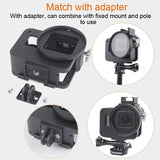 Aluminum Protective Cage with Insurance Frame and 52mm Uv Lens for Gopro Hero7 / 6 / 5 - Black