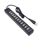 12-Port Usb 2.0 Hub For Laptops And Netbooks - Black