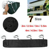 2m Retractable Roller Blind Awning Cover - Waterproof & Dustproof - Black