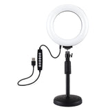 Usb 10 Modes 8 Colour Led Ring Light With Tripod Mount - 6.2 Inch Diameter