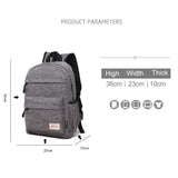 Versatile Canvas Laptop Backpack for 13-15 Inch - 36x25x10cm - Black