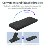 3 In 1 Foldable Wireless Charger For Iphone Iwatch Airpods - Black