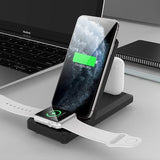 3 In 1 Foldable Wireless Charger For Iphone Iwatch Airpods - Black