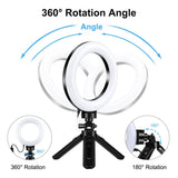 Usb 3 Modes Dimmable Led Ring Light & Pocket Tripod Kit With Cold Shoe Ball Head - 4.7 Inch Diameter