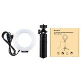 Usb 3 Modes Dimmable Led Ring Light & Pocket Tripod Kit With Cold Shoe Ball Head - 4.7 Inch Diameter