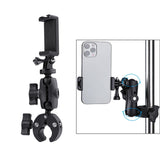 Adjustable Action Camera Clamp with 360 Rotation and Phone Holder