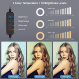 7.9 Led Ring Light with Usb 3 Modes Dual Colour Phone Clamp