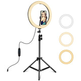 11.8 Led Ring Light with Tripod and Phone Clamp - 3 Modes Dual Colour Temperature Curved Surface - Black