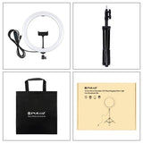 11.8 Led Ring Light with Tripod and Phone Clamp - 3 Modes Dual Colour Temperature Curved Surface - Black