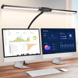 Double Head Clip Desk Lamp with Gooseneck Tube Led in Black
