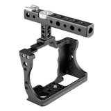 Video Camera Cage Stabilizer With Handle For Canon Eos M50 - Black
