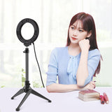 10 Mode Usb Led Ring Light with Tripod Mount and Cold Shoe Ball Head - 4.7 Inch Diameter