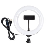 20cm Usb Dual Colour Led Ring Light with Phone Clamp - Black