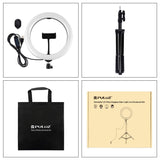 10.2 Ring Light with Tripod Usb 3 Modes Dual Colour Diffuse Light Phone Clamp with Remote - Black