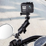 Universal Motorcycle Mount for Action Cameras - 14cm Rod - Compatible with Gopro Insta360 Dji Action and More