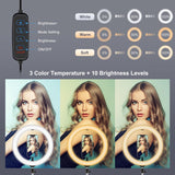 7.9 Ring Light with Usb 3 Modes Dual Colour Phone Clamp