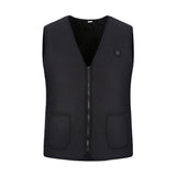 Plus Velvet Inside Men And Women Intelligent Charging Heating Vest Warm Clothes - Black M