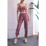 High Waist Drawstring Yoga Pants Black Size S - Water Moss Colour