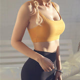 Black Double Shoulder Belt Yoga Vest - Black M