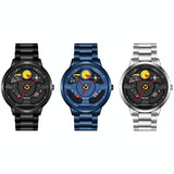 Waterproof Quartz Watch with Hollow Dial and Steering Wheel Design - Silver