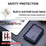 Men'S Leather Card Holder Casual Driver License Wallet - Dark Blue