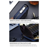 Men'S Leather Card Holder Casual Driver License Wallet - Dark Blue