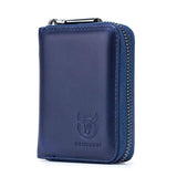 Men'S Leather Card Holder Casual Driver License Wallet - Dark Blue