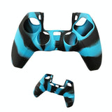 2-pack Non-slip Silicone Handle Covers for Ps5 Controllers - Black Blue
