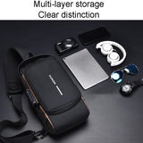 Waterproof Usb Crossbody Backpack For Sports - Gray Gold