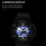 Waterproof Dual Display Outdoor Watch - Multifunctional Alloy for Men - Green