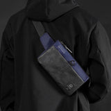 Waterproof Men Crossbody Chest Bag For Outdoor Adventures - Dark Blue