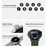 1.43 Inch Bt5.1 Smart Sport Watch With Health Monitoring - Grey