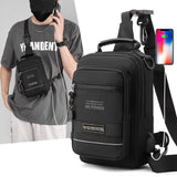 USB Chest Outdoor Shoulder Messenger Bag For Men With Charging Port - Royal Blue