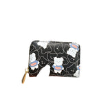 Cute Bear Print Multi Slot Card Holder Anti Degaussing Design - Pink