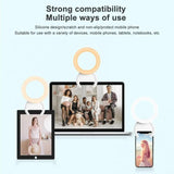 Clip-on Half-ring Fill Light for 10cm Mobile Phones - Black