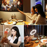 Clip-on Half-ring Fill Light for 10cm Mobile Phones - Black