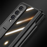 For Samsung Galaxy Z Fold4 5G Foldable Magnetic Privacy Case With Pen Holder - Fits 4Th Generation Ipad - Green