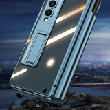 For Samsung Galaxy Z Fold4 5G Foldable Magnetic Privacy Case With Pen Holder - Fits 4Th Generation Ipad - Green