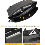 Anti-drop Crossbody Laptop Bag - Fits 13.3-16 Inch - Airbag Protection - Gray Black Equation