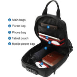 Waterproof Anti Theft Men Crossbody Bag Business Casual Multifunctional - Grey