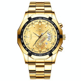 Waterproof Men Calendar Watch - Full Gold Gold Surface