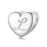 925 Sterling Silver Platinum Plated Love Letters Diy Beads In - V